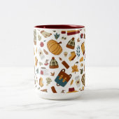 Tasse 2 Couleurs Feuilles d'automne uniques Citrouilles d'automne (Centre)