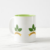 Tasse 2 Couleurs Feuilles de baie verte (Devant gauche)
