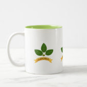 Tasse 2 Couleurs Feuilles de baie verte (Gauche)