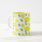 Tasse 2 Couleurs Feuilles de citron moderne jaune (Devant gauche)