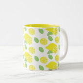 Tasse 2 Couleurs Feuilles de citron moderne jaune (Devant droit)