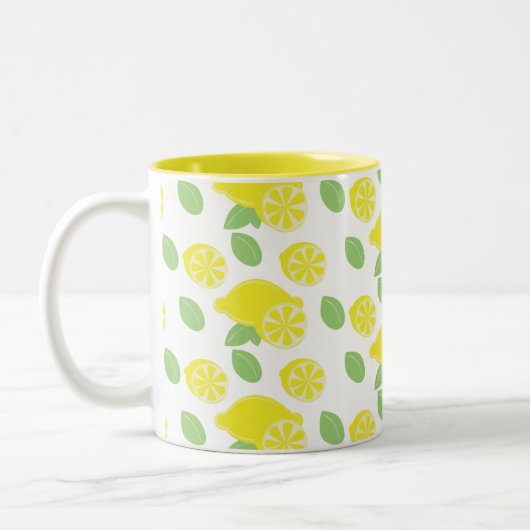 Tasse 2 Couleurs Feuilles de citron moderne jaune (Gauche)