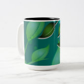 Tasse 2 Couleurs Feuilles de jardin frais (Devant gauche)