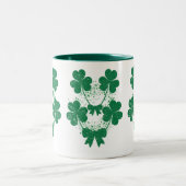 Tasse 2 Couleurs Feuilles de trèfle avec un nœud vert (Centre)