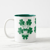 Tasse 2 Couleurs Feuilles de trèfle avec un nœud vert (Gauche)
