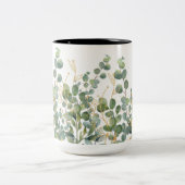 Tasse 2 Couleurs Feuilles D'Eucalyptus Botanique Or Et Vert (Centre)