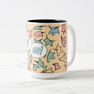 Tasse 2 Couleurs Feuilles pastel jaunes