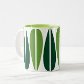 Tasse 2 Couleurs Feuilles rétro - Vert Avocado et Vert foncé (Devant gauche)