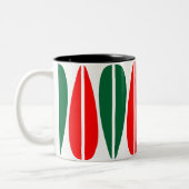 Tasse 2 Couleurs Feuilles rétro - Vert de forêt et Rouge (Gauche)