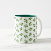 Tasse 2 Couleurs Feuilles succulents sur blanc (Devant droit)