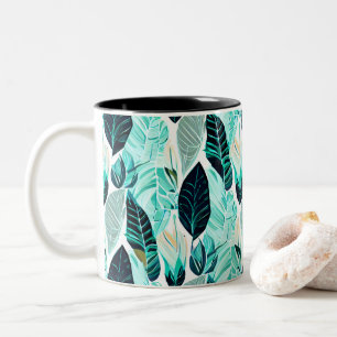 Tasse 2 Couleurs Feuilles vertes
