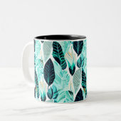 Tasse 2 Couleurs Feuilles vertes (Devant gauche)