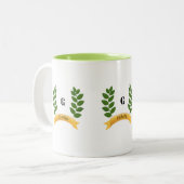 Tasse 2 Couleurs Feuilles Vertes (Devant gauche)