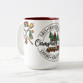 Tasse 2 Couleurs Feux, amis, Boissons Équipe de camping (Devant gauche)