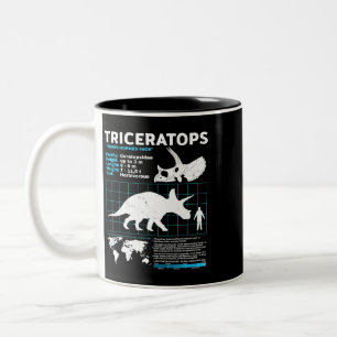 Tasse 2 Couleurs Fiche technique de Tricératops Dinosaur Faits