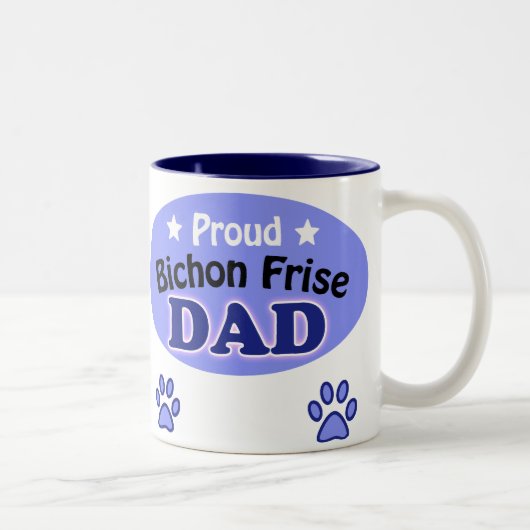 Tasse 2 Couleurs Fier Bichon Frise Papa (Droit)