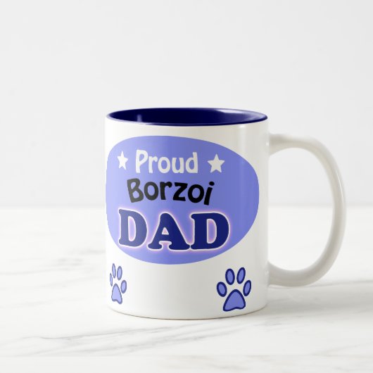 Tasse 2 Couleurs Fier Borzoi Papa (Droit)