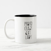 Tasse 2 Couleurs Fier Crazy Cat Lady (Gauche)