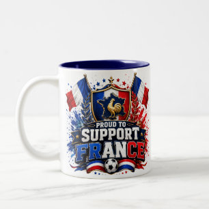 Tasse 2 Couleurs FIER D'APPUIER Équipe France 2026 Coq Football
