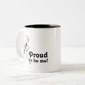 Tasse 2 Couleurs Fier d'être moi Queer Pride super héros (Devant gauche)