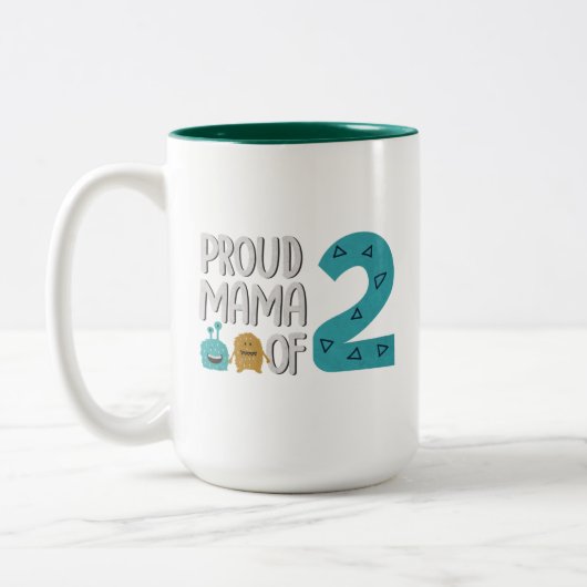Tasse 2 Couleurs Fier maman de deux (Gauche)