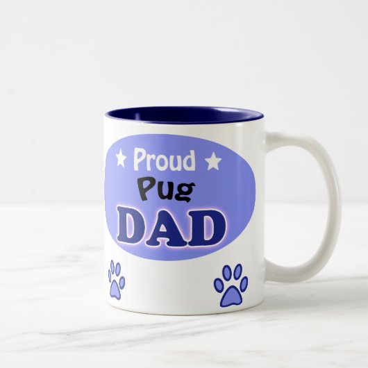Tasse 2 Couleurs Fier papa Carlin (Droit)