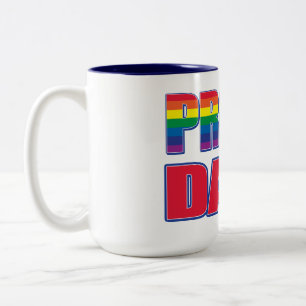 Tasse 2 Couleurs Fier papa - Gay pride