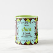 Tasse 2 Couleurs Fier Tante Vert et Brown Arglye Photos bébé (Centre)