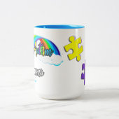 Tasse 2 Couleurs Fière autisme Momma Pastel puzzles (Centre)