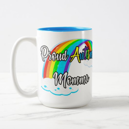 Tasse 2 Couleurs Fière autisme Momma Pastel puzzles (Gauche)