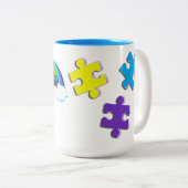 Tasse 2 Couleurs Fière autisme Momma Pastel puzzles (Devant droit)