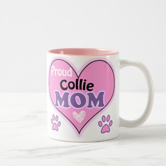 Tasse 2 Couleurs Fière Collie Maman (Droit)
