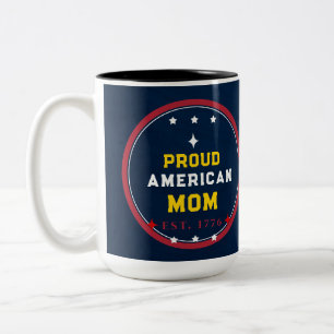 Tasse 2 Couleurs Fière maman américaine 4 juillet