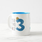 Tasse 2 Couleurs Fière maman des trois (Devant gauche)