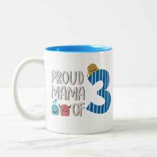 Tasse 2 Couleurs Fière maman des trois