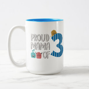 Tasse 2 Couleurs Fière maman des trois