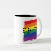 Tasse 2 Couleurs Fierté dans le braille (Devant droit)