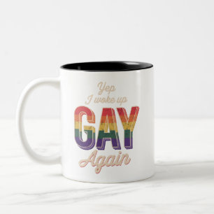 Tasse 2 Couleurs Fierté gay de réveil Arc-en-ciel queer gay Fête CS