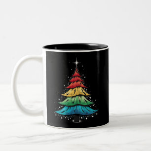 Tasse 2 Couleurs Fierté LGBTQ Arc-en-ciel Drapeau Gay Arbre de Noël