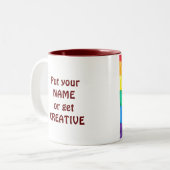Tasse 2 Couleurs Fierté solide - plan rapproché de drapeau de gay (Devant gauche)