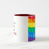 Tasse 2 Couleurs Fierté solide - plan rapproché de drapeau de gay (Centre)
