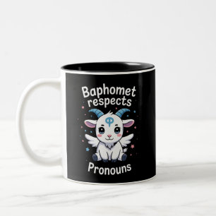 Tasse 2 Couleurs Fierté transgenre Baphomet respecte les pronoms