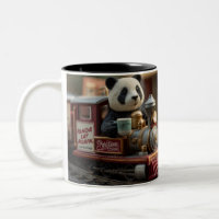 Figurine de panda adorable sur un vieux train jou