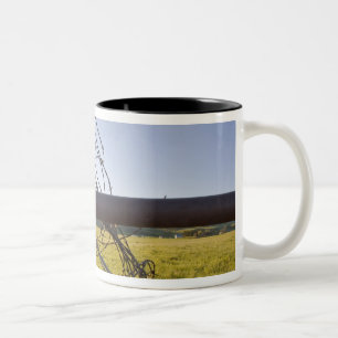 Tasse 2 Couleurs Fil de fer barbelé enroulé sur une rangée de clôtu