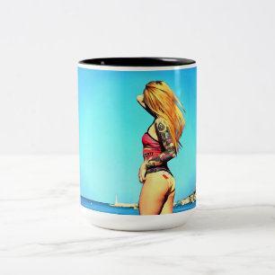 Tasse 2 Couleurs Fille 3 de Pin- de plage
