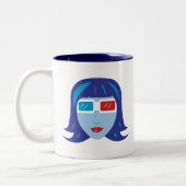 Tasse 2 Couleurs Fille 3D (Gauche)