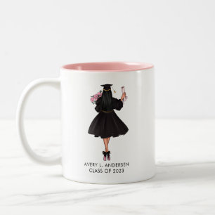 Tasse 2 Couleurs Fille aquarelle moderne personnalisée