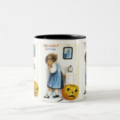 Tasse 2 Couleurs Fille avec Jack o' Lantern (Centre)