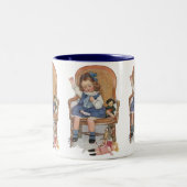 Tasse 2 Couleurs Fille cousant des poupées (Centre)