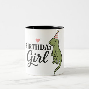 Tasse 2 Couleurs Fille d'anniversaire Lizard - Design de soirée mig